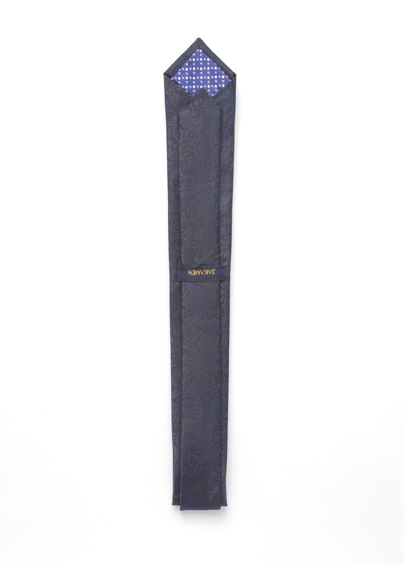 T014B00-Black-5-1 Paisley navy Tie