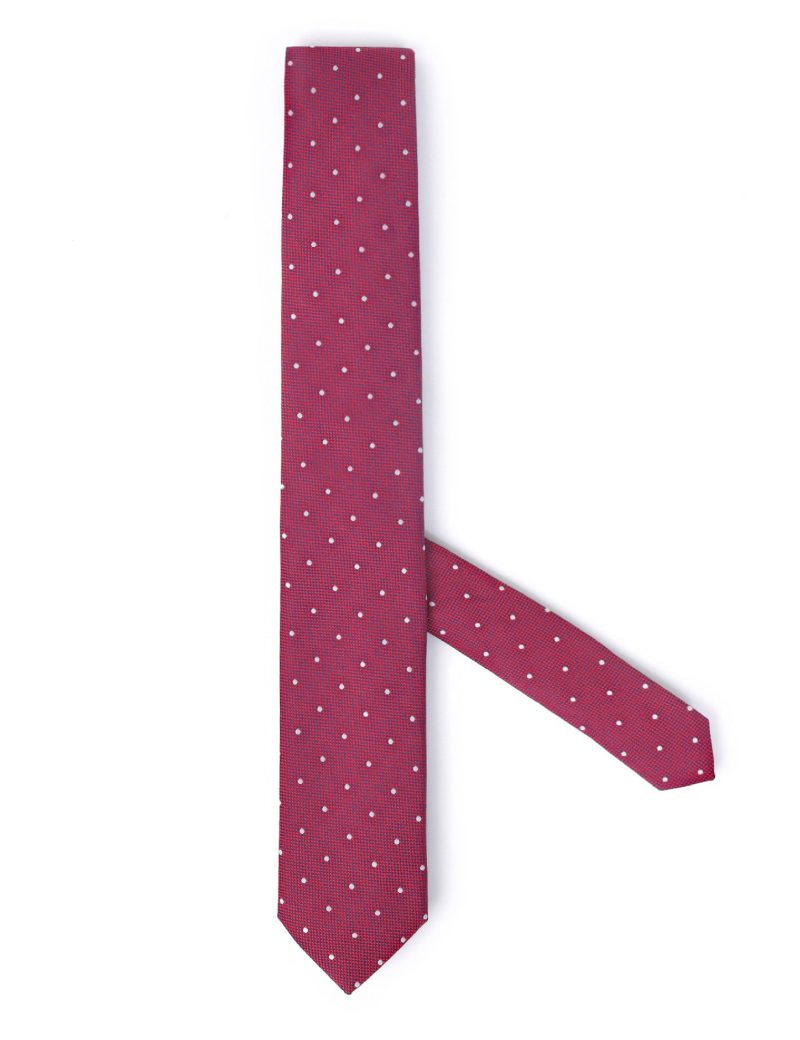 T014M00-Maroon-3 White dots Tie