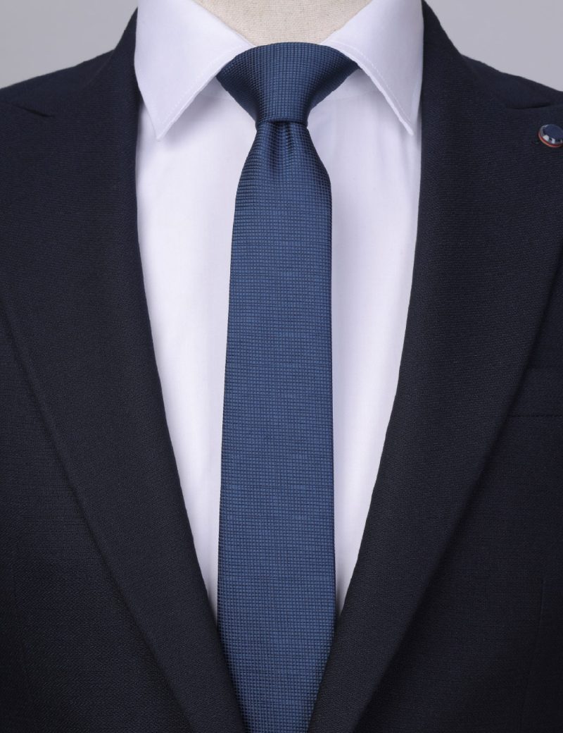 T014N00-Navy-3 Small squares Tie