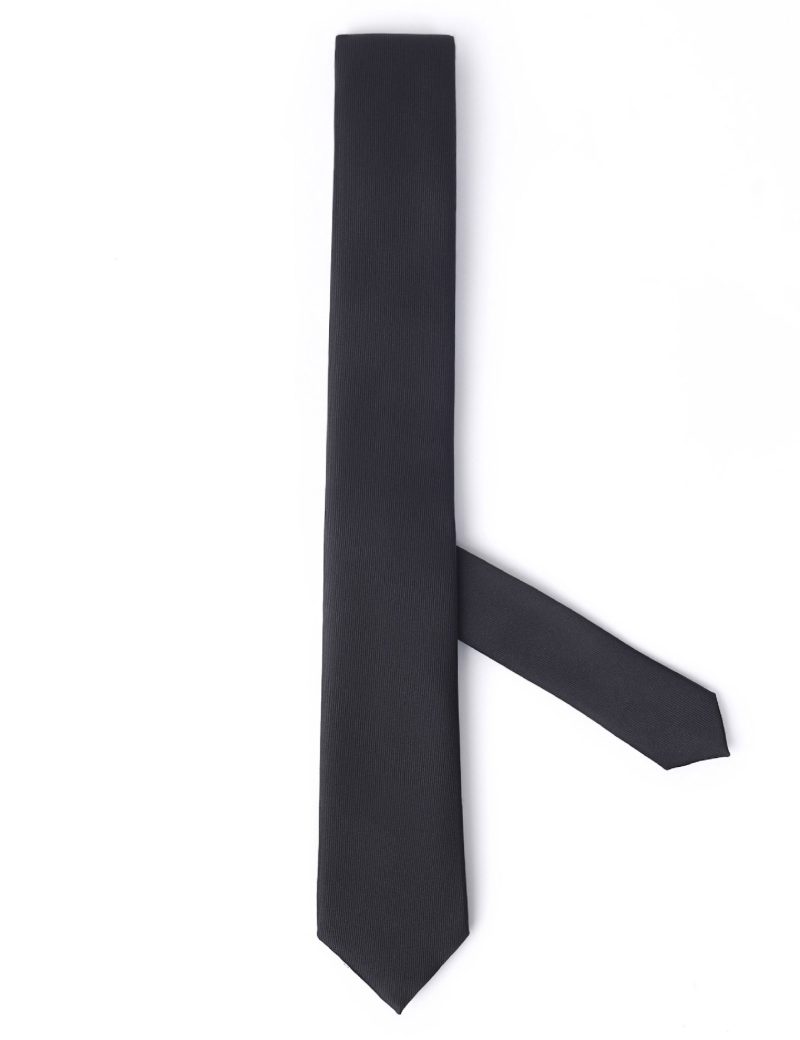 T015B00-Black-4 Striped Tie