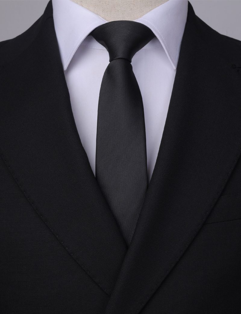 T015B00-Black-5 Striped Tie