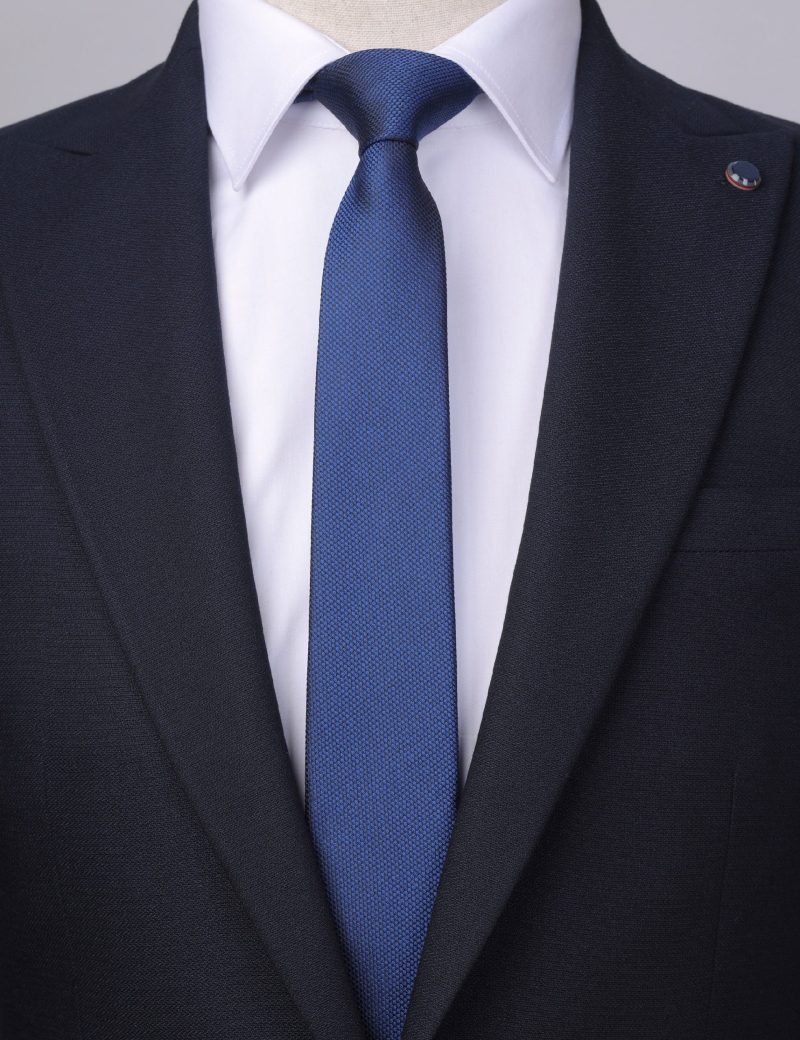 T015N00-Navy-3 Textured Tie