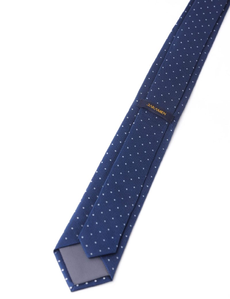 T016N00-Navy-4 White dots Tie