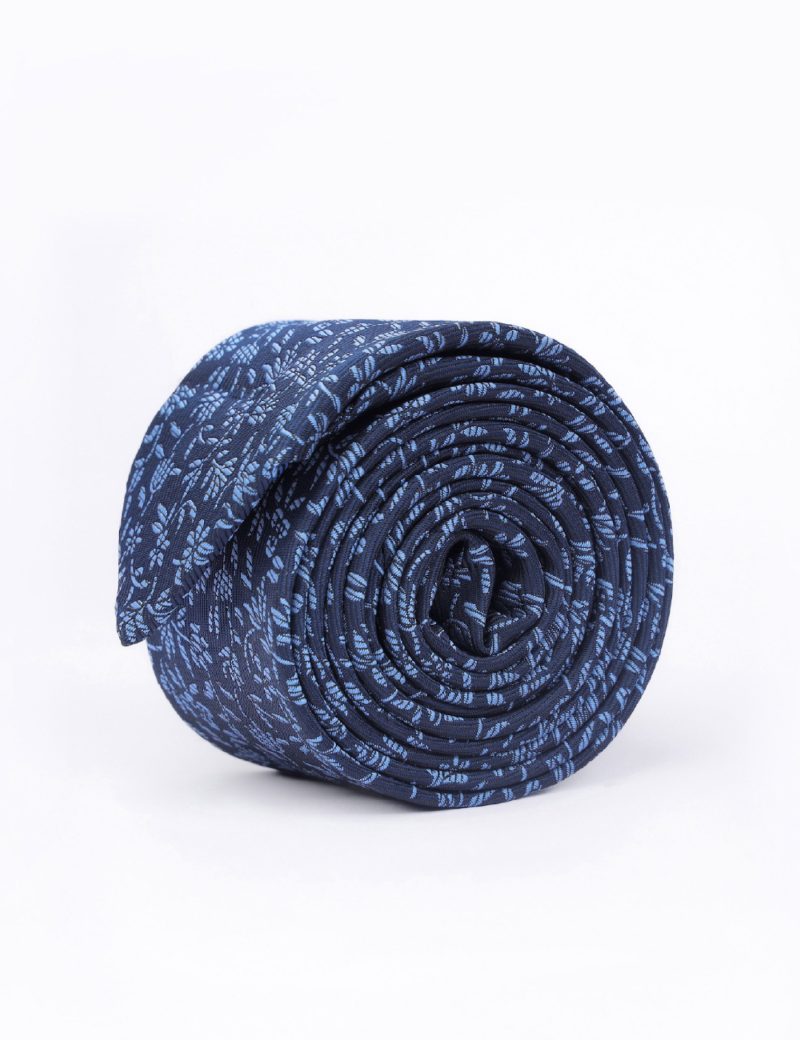 T020N00-Navy-1 flowers Tie