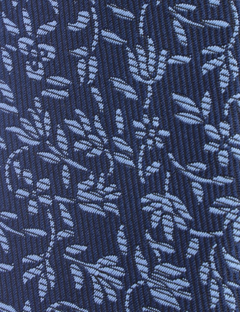 T020N00-Navy-2 flowers Tie