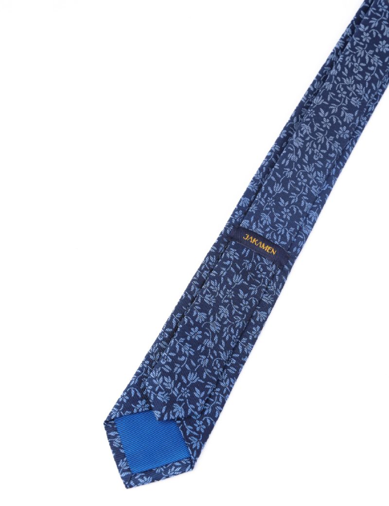 T020N00-Navy-4 flowers Tie