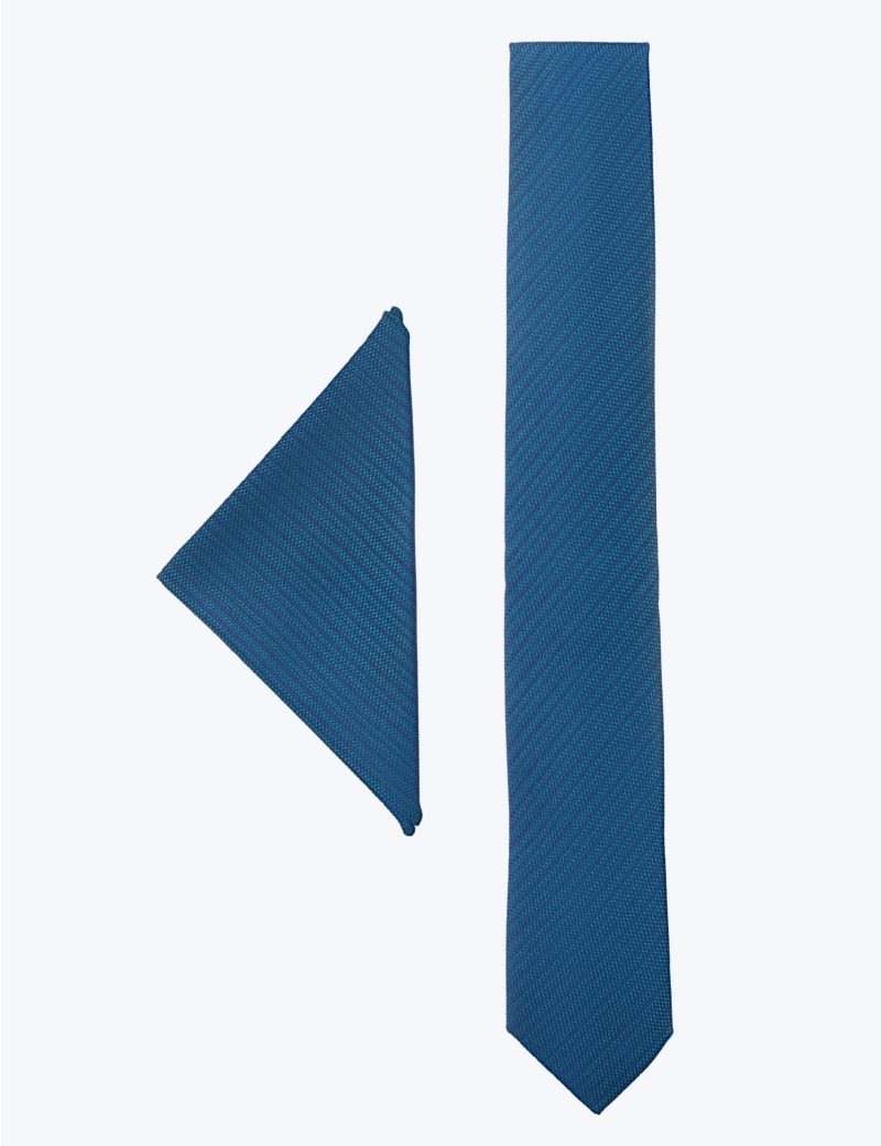 TH001GN00-Green-1 Handkerchief with navy stripes