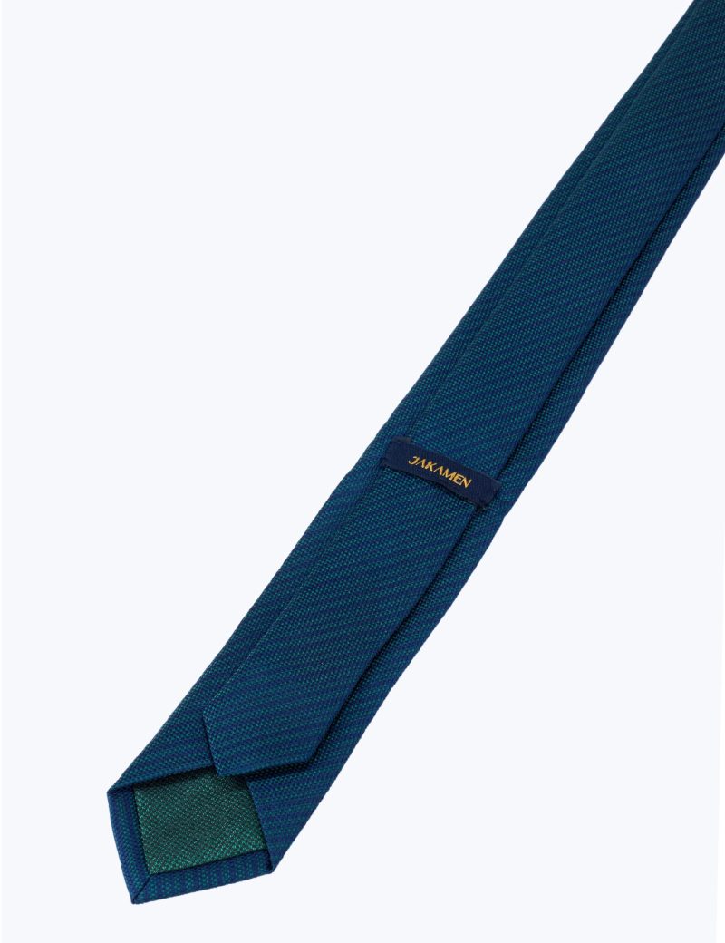 TH001GN00-Green-2 Handkerchief with navy stripes