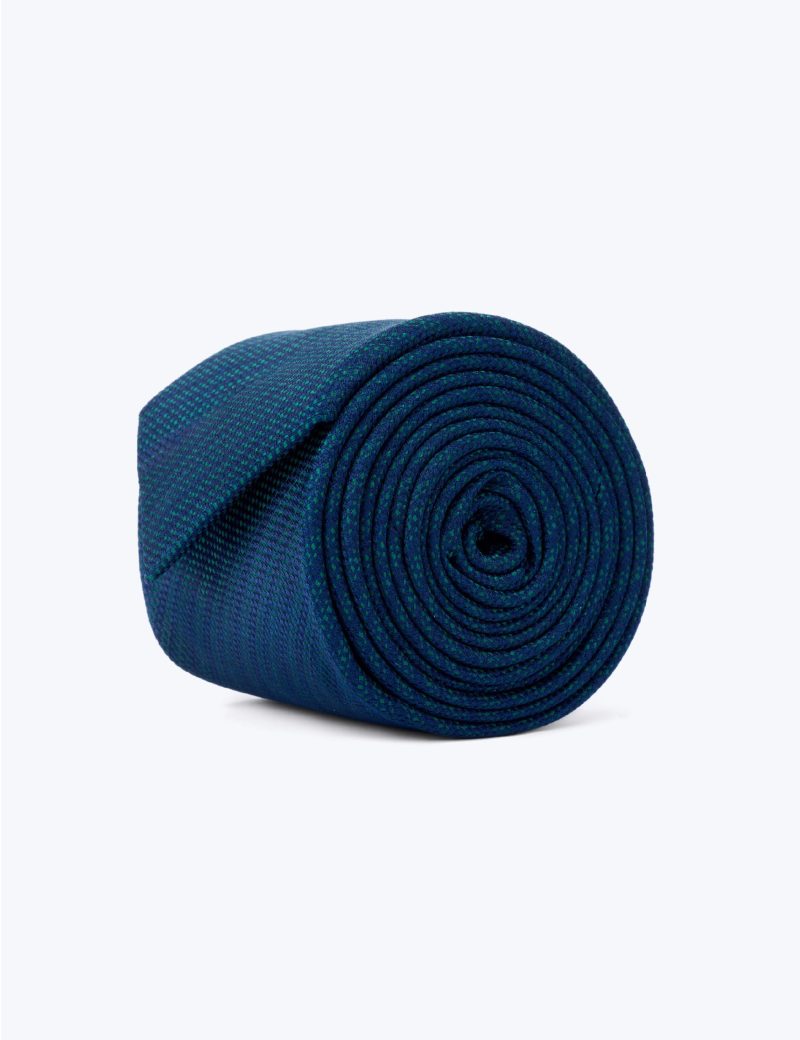 TH001GN00-Green-4 Handkerchief with navy stripes