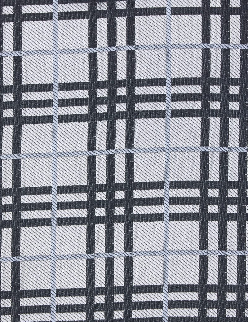 TH002G00-Grey-3 Handkerchief with black stripes