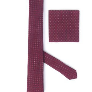 Handkerchief tie with White dots and navy squares
