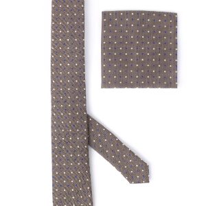 Handkerchief tie with White & Navy dots
