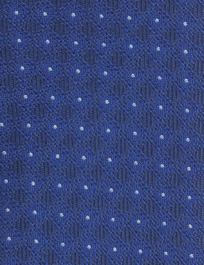 TH004N00-Navy-4 Handkerchief tie with Blue pattern