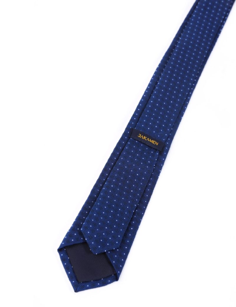 TH004N00-Navy-5 Handkerchief tie with Blue pattern