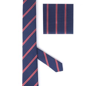 Handkerchief tie with Maroon & White Regimental Stripes