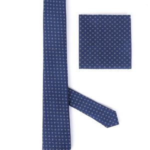 Handkerchief tie with white pattern