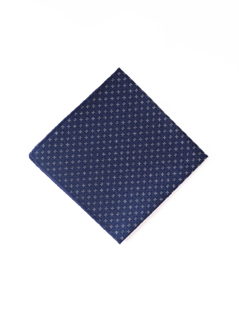 Handkerchief tie with white pattern