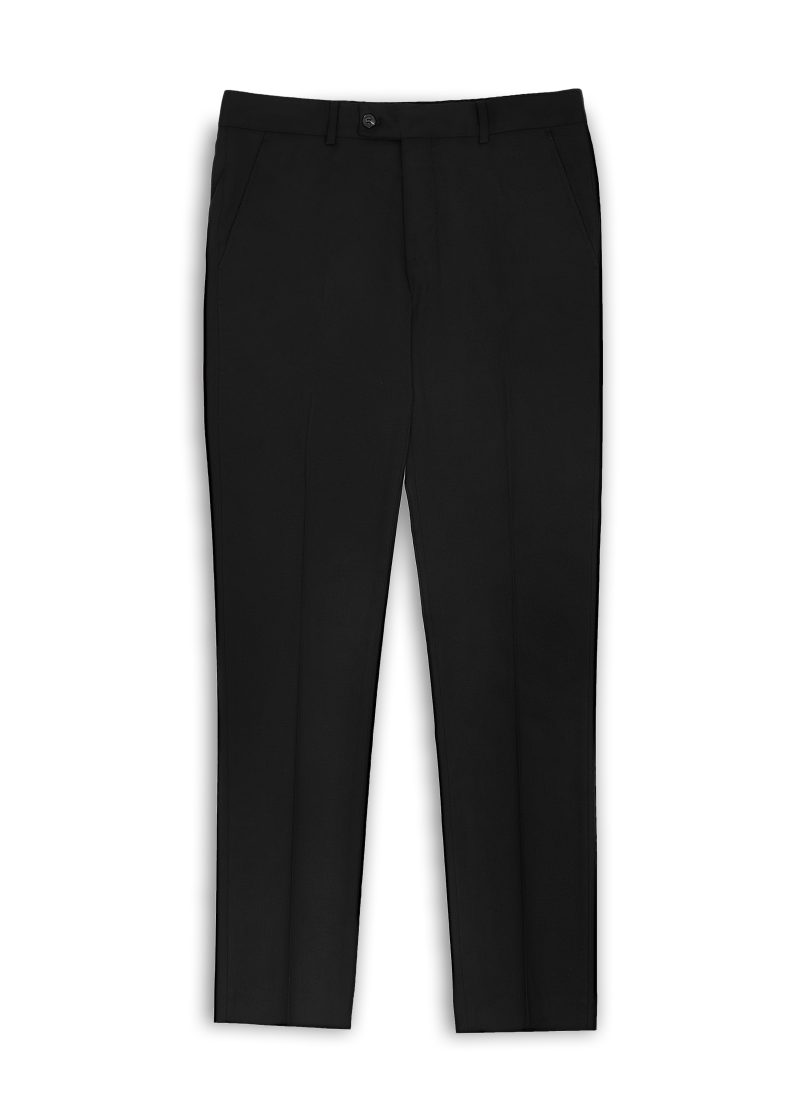 JK00CF03M001-Black-001-1 Formal Textured Comfort Fit Pants