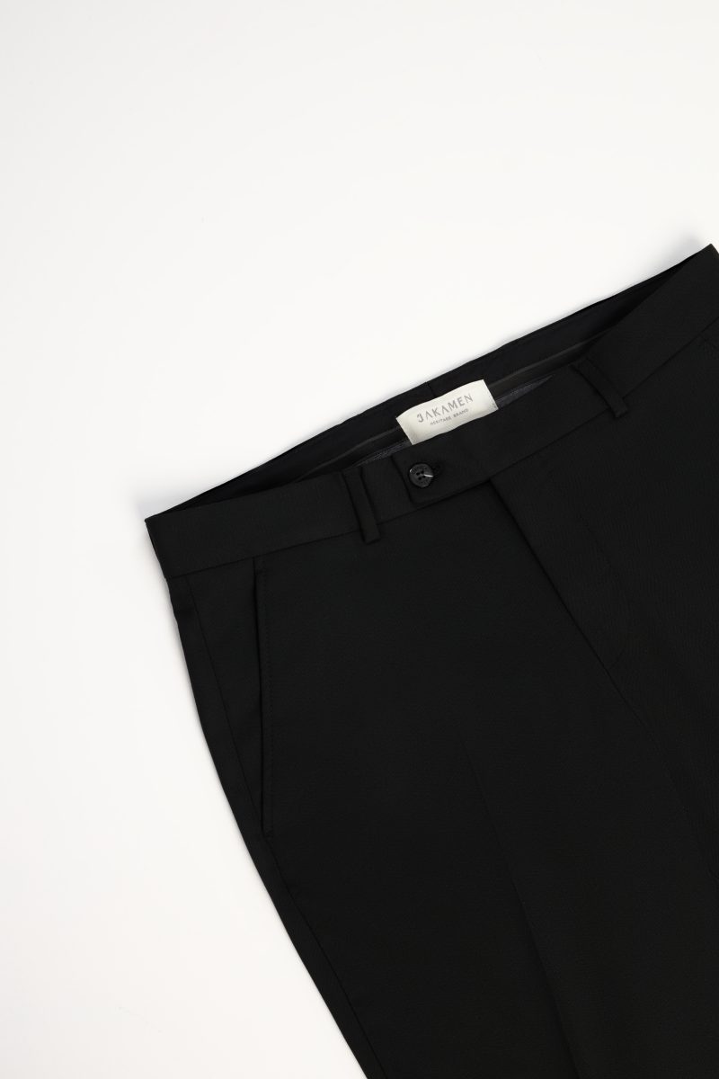 JK00CF03M001-Black-001-2 Formal Textured Comfort Fit Pants