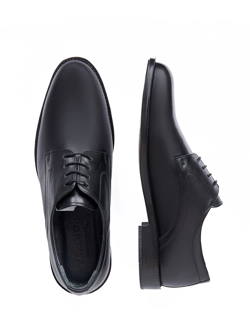 JK37KL14M040-Black-044-6 Plain Derby Shoes - PVC Sole
