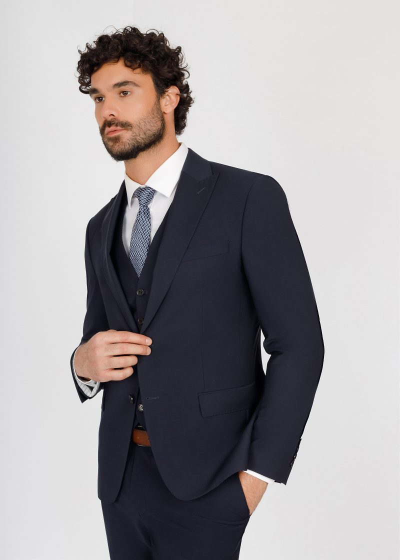 JK39SF02M065-Navy-002-3 Three-Piece Wool Vest Suit
