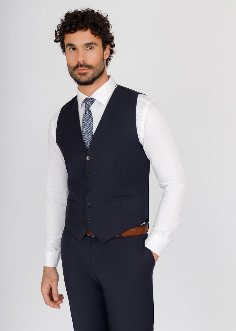 JK39SF02M065-Navy-002-6 Three-Piece Wool Vest Suit