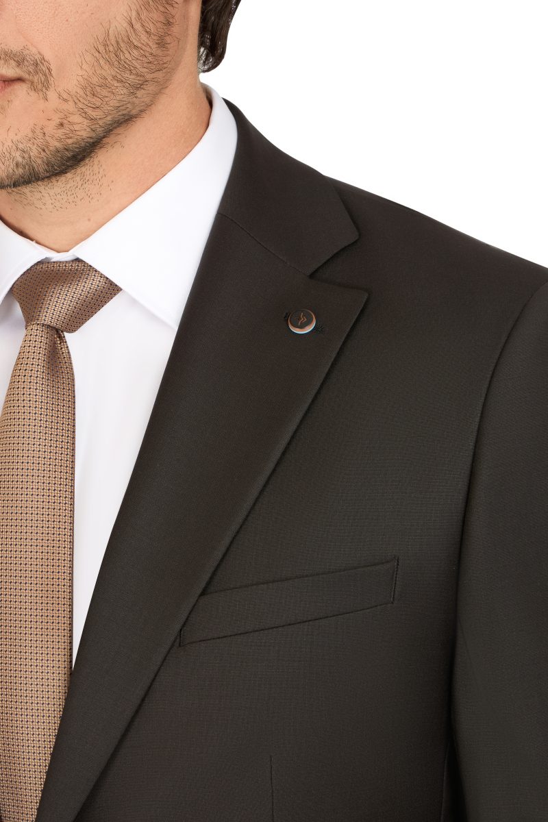 JK39SF02M111-Brown-001-4 Notch Lapel Slim Fit Wool Suit