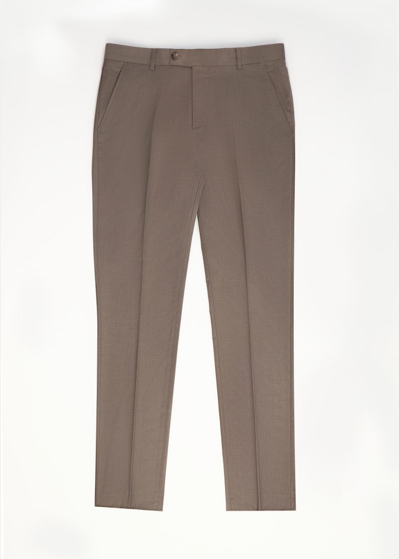 JK42CF12M032-Coffee-899-1 Formal Textured Comfort Fit Pants