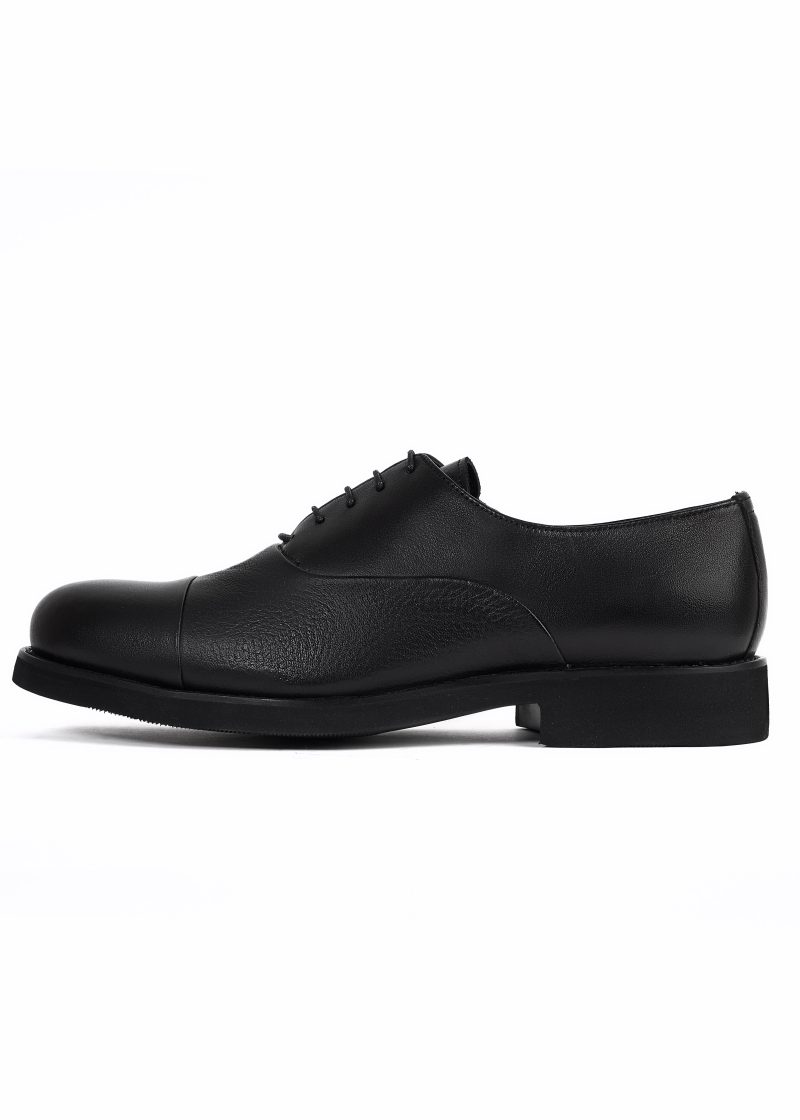 JK42KL14M030-Black-001-1 Classic Plain Genuine Leather Oxford Shoes