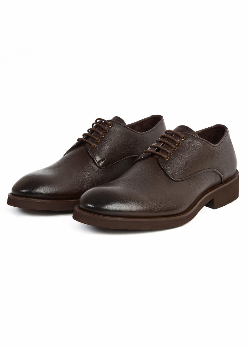 JK42KL14M031-Dark-brown-016-2 Classic Plain Genuine Leather Derby Shoes