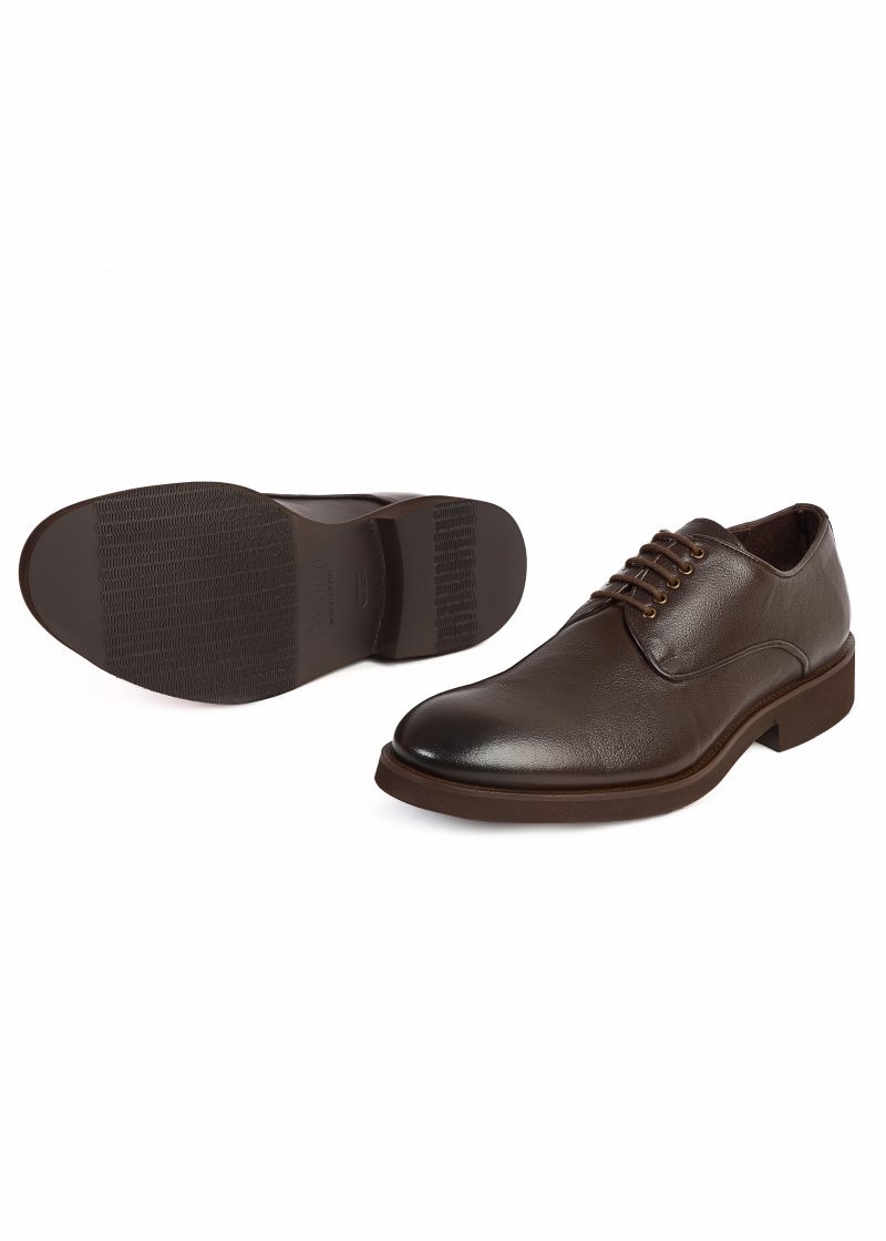 JK42KL14M031-Dark-brown-016-3 Classic Plain Genuine Leather Derby Shoes