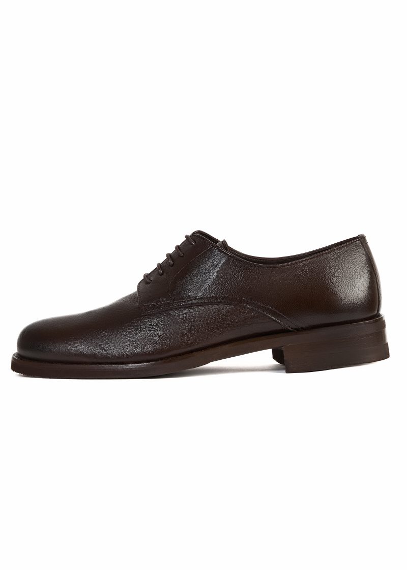 JK42KL14M092, Dark brown 016 (1) Classic Plain Genuine Leather Derby Shoes