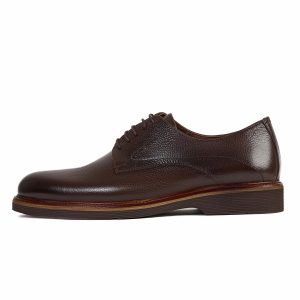 Wrinkled Leather Derby Shoes