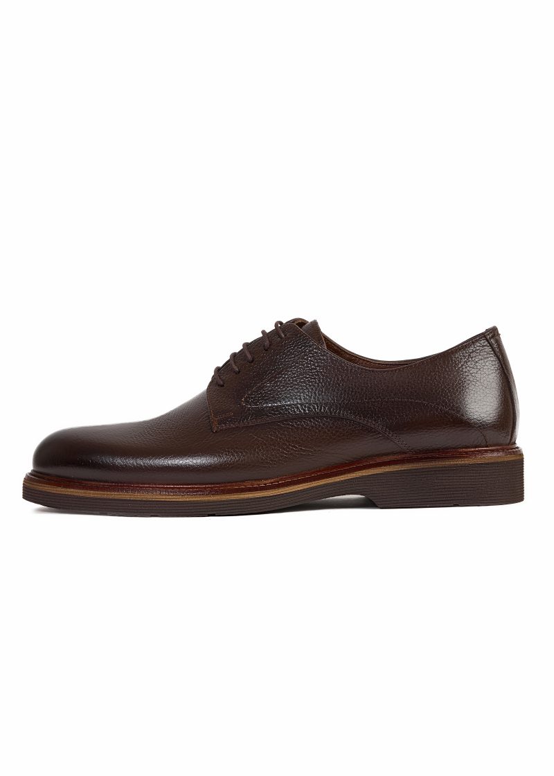 Wrinkled Leather Derby Shoes