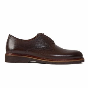 Wrinkled Leather Derby Shoes