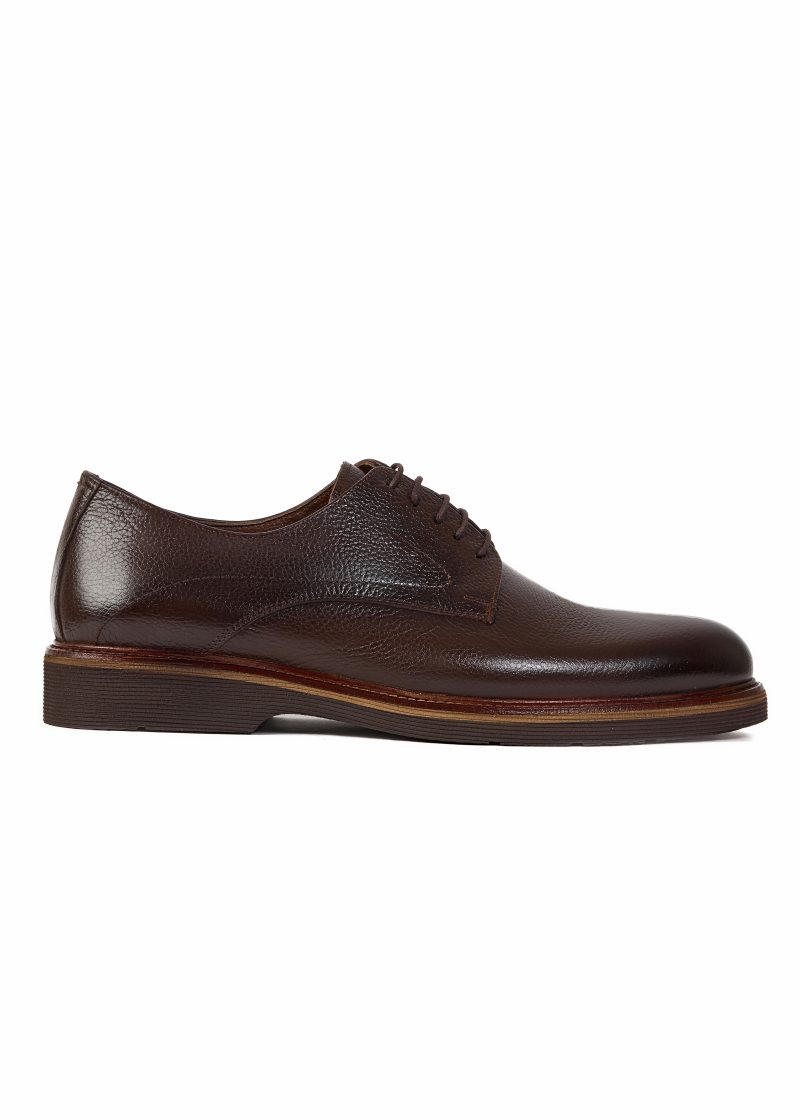 Wrinkled Leather Derby Shoes