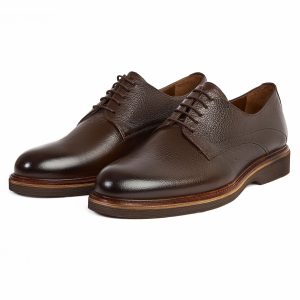Wrinkled Leather Derby Shoes