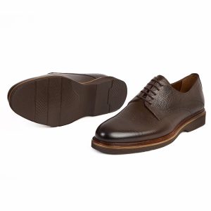 Wrinkled Leather Derby Shoes