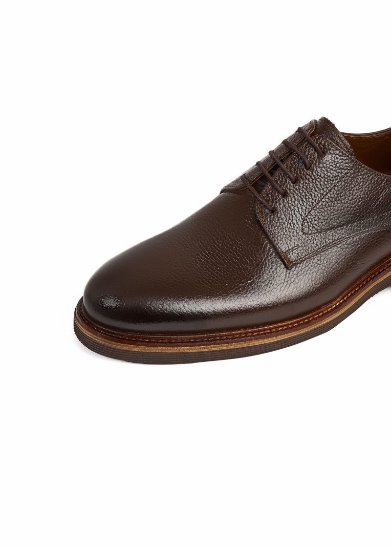 Wrinkled Leather Derby Shoes