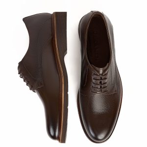 Wrinkled Leather Derby Shoes
