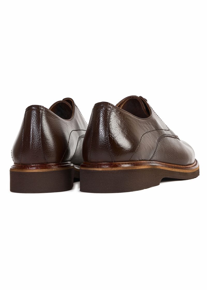 Wrinkled Leather Derby Shoes