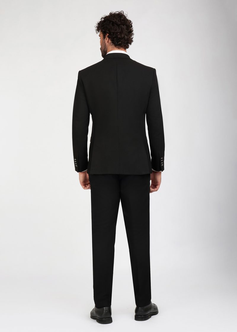 JK42SF02M058-Black-001-3 Double Breasted Peak Lapel Suit