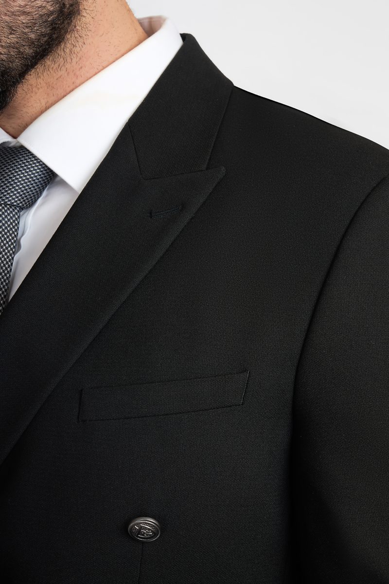 JK42SF02M058-Black-001-5 Double Breasted Peak Lapel Suit