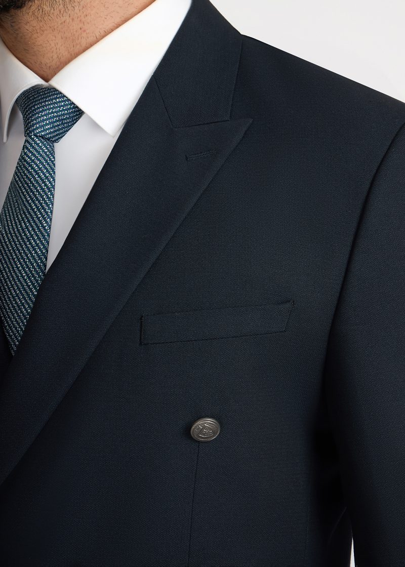 JK42SF02M058-Navy-002-5 Double Breasted Peak Lapel Suit