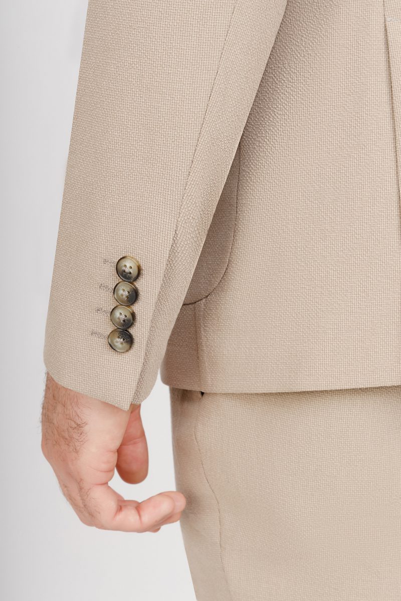 JK42SF02M062-Beige-028-6 Notch Lapel Slim Fit Suit