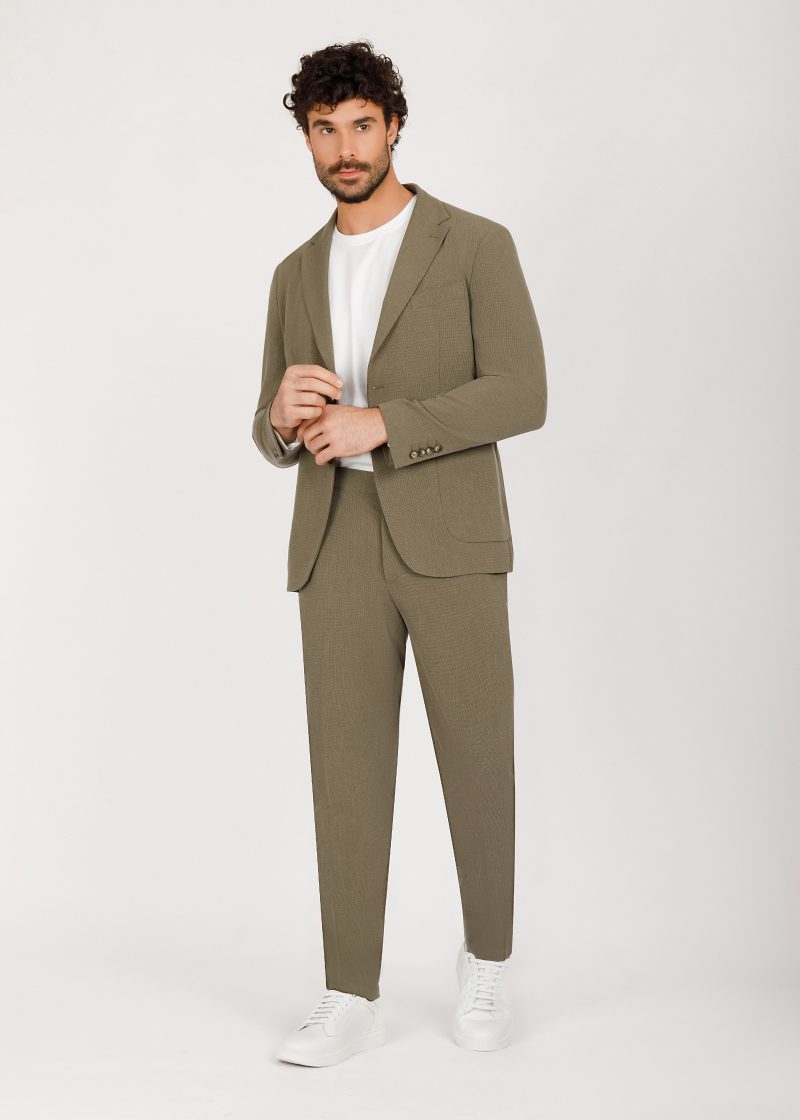 JK42SF02M062-Olive-107-1 Notch Lapel Slim Fit Suit
