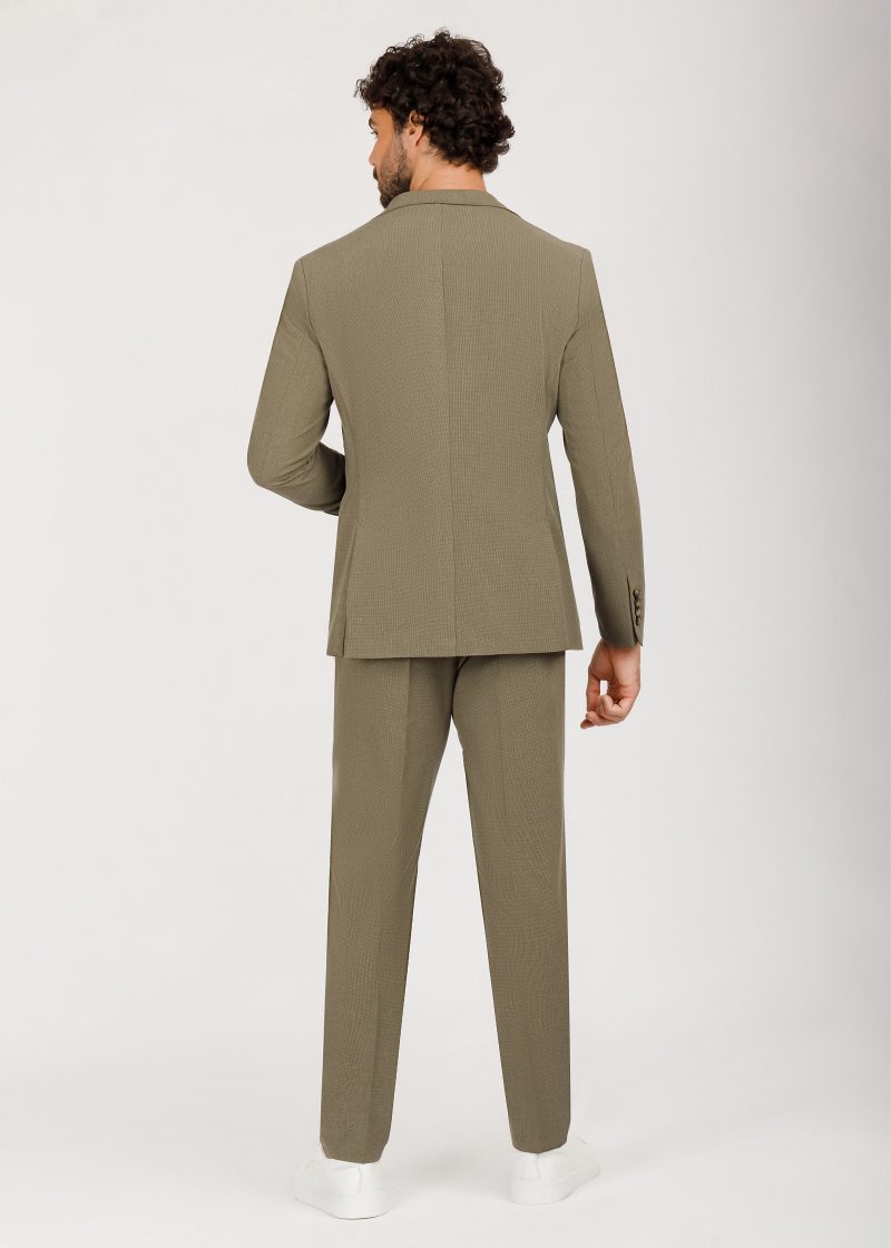 JK42SF02M062-Olive-107-3 Notch Lapel Slim Fit Suit