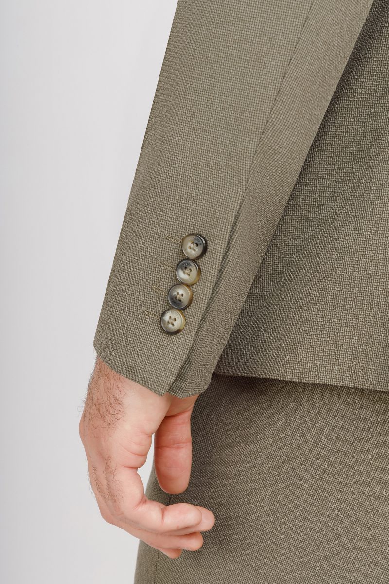 JK42SF02M062-Olive-107-6 Notch Lapel Slim Fit Suit