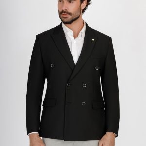 Double-Breasted Peak Lapel Suit – Slim Fit