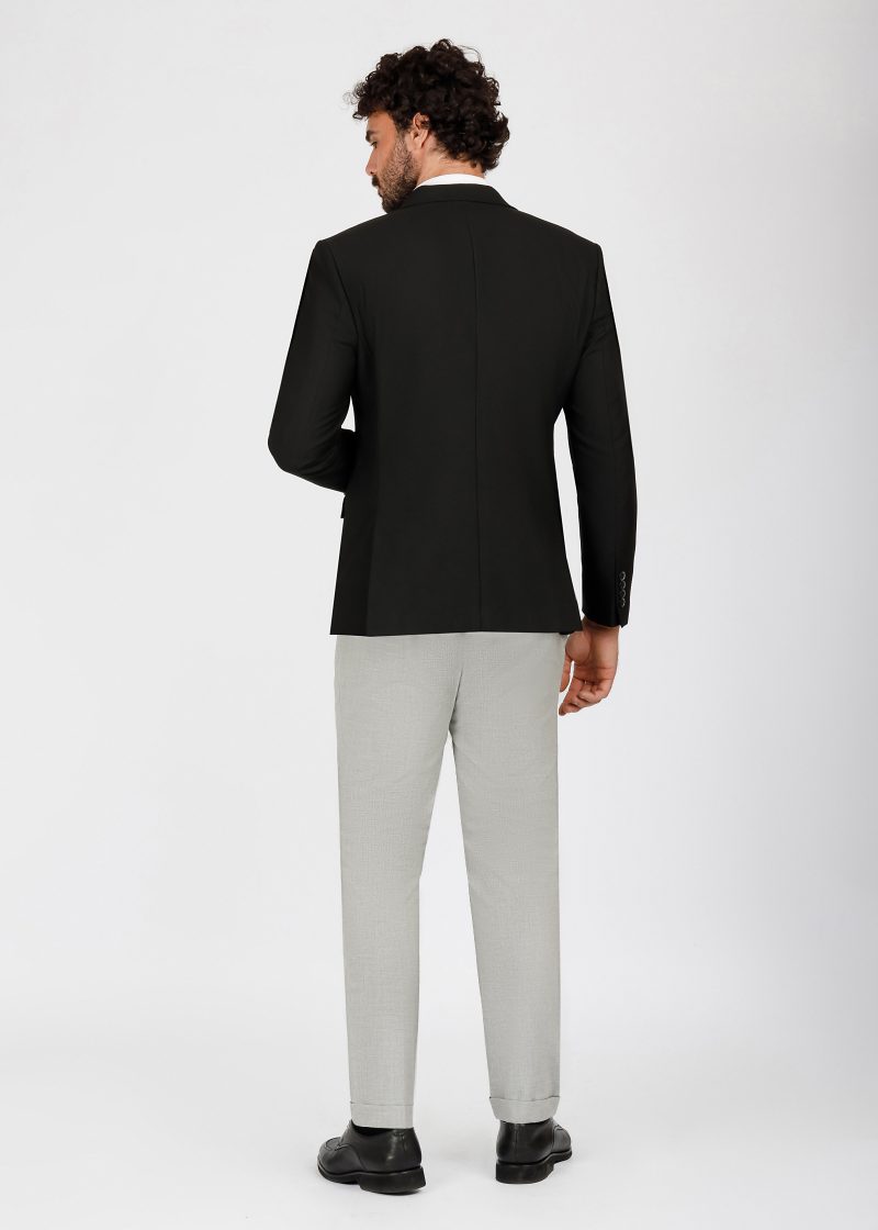 JK42SF04M041-Black-001-6 Double-Breasted Peak Lapel Suit – Slim Fit